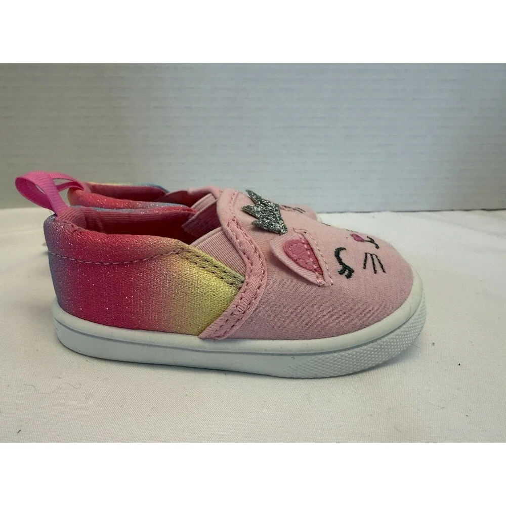 Wonder Nation Infant & Toddler Girl’s 3D Cat Critter Slip-on Shoe, Size 3 New